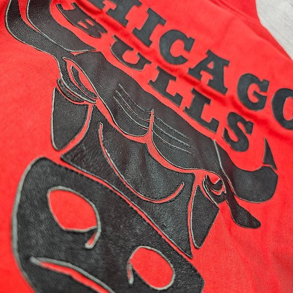 Vintage Early 90s Starte Chicago Bulls Snap Front Bomber Puffer Jacket - Size XL - Picture 6 of 9